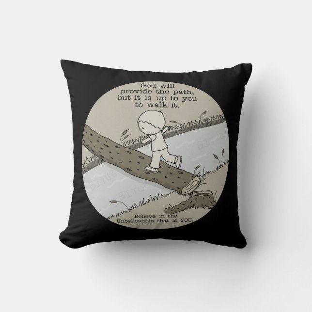 God Provides a Path Throw Pillow (Front)