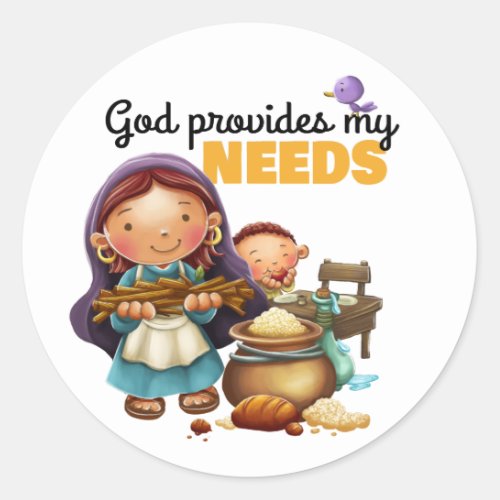 God provides bible verse sticker page