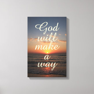 God Quote Canvas: God Will Make a Way Canvas Print