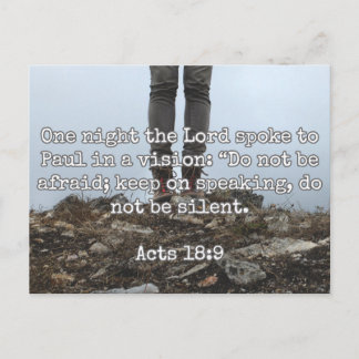 God Quotes: Acts 18:9 -- "Do Not Be Silent" Postcard