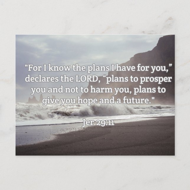 God Quotes: Jer 29:11-- "God's Plan For You" Postcard (Front)