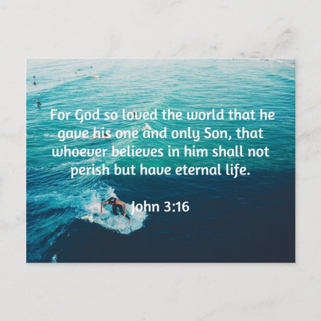 God Quotes: John 3:16 -- "For God Loved The World" Postcard (Front)