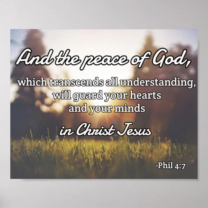 God Quotes Phil 4 7 Peace Of God Poster Zazzle Com