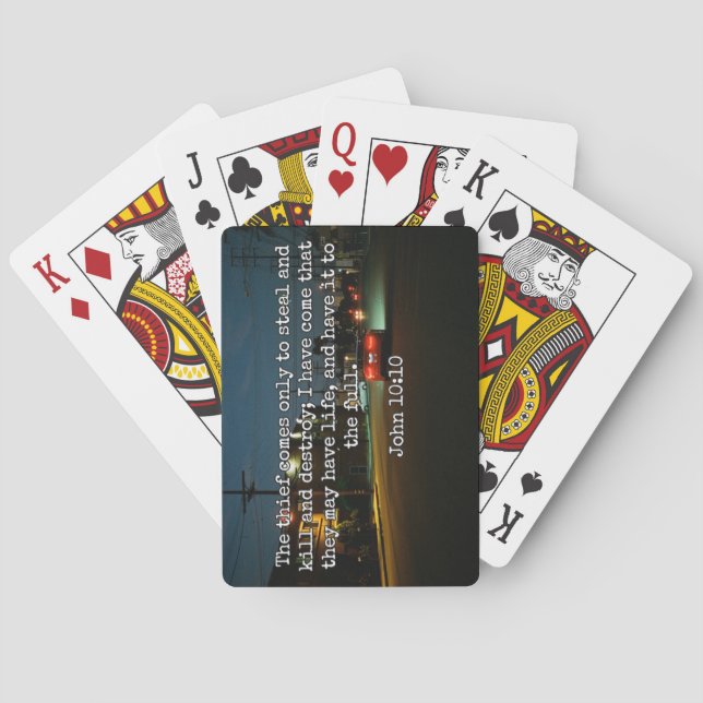 God Quotes: Phil 4:8 -- "Beware the Thief" Poker Cards (Back)