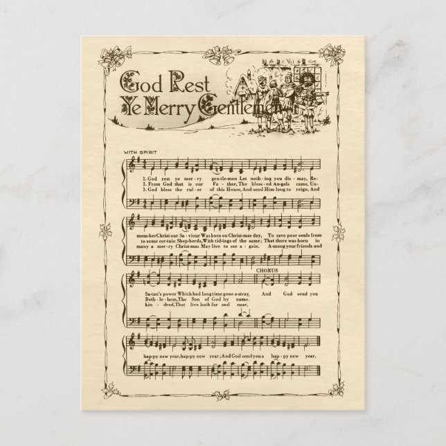 God Rest Ye Merry Gentlemen CC0604 Postcard (Front)