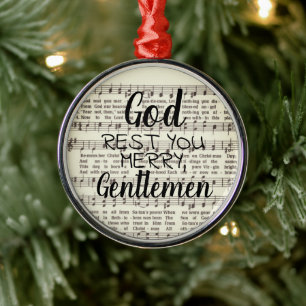 God Rest You Merry, Gentlemen Metal Ornament