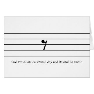 God rested on the seventh day and listened to... cards
