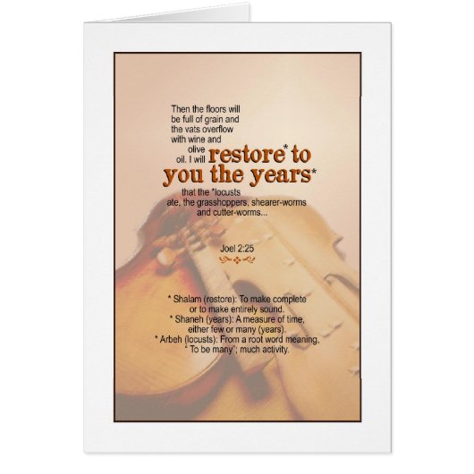 God Restores the Years - Joel 2:25 (Front)