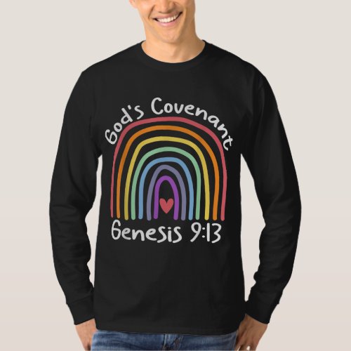 God s Covenant Rainbow Genesis 913 Christian Jesus T_Shirt