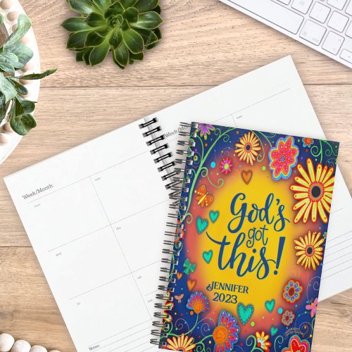 Gods Got This Personalized Pretty Floral Planner