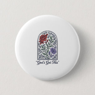 God’s Got This Vintage Floral Faith Button