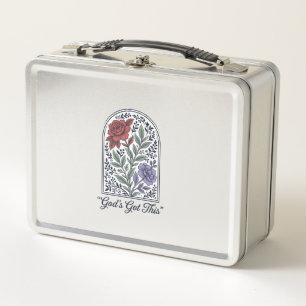 God’s Got This Vintage Floral Faith Metal Lunch Box