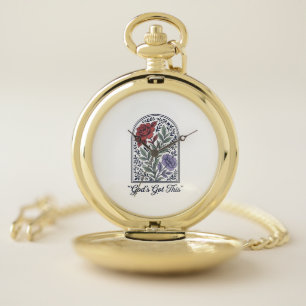 God’s Got This Vintage Floral Faith Pocket Watch