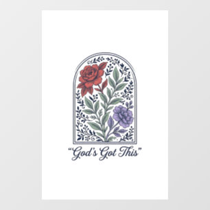 God’s Got This Vintage Floral Faith Window Cling