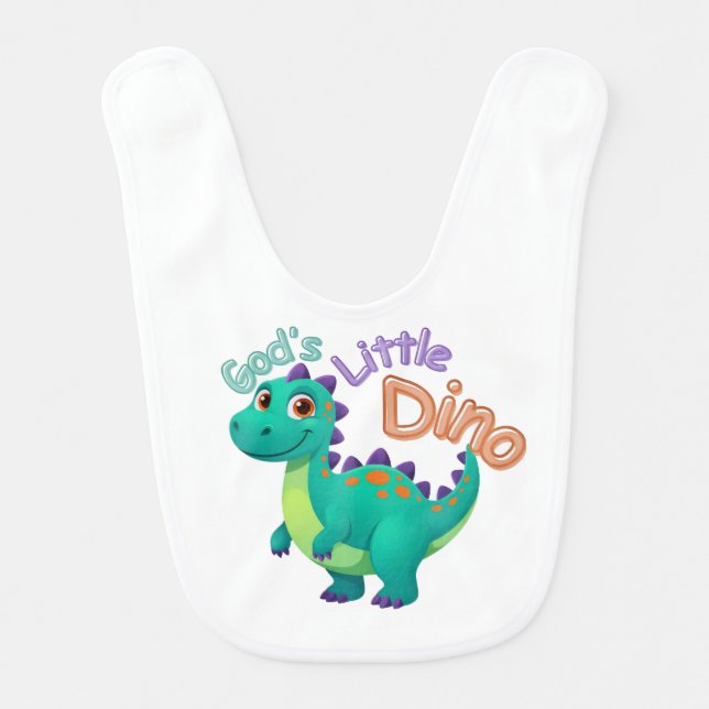 God’s Little Dino Baby Bib (Front)