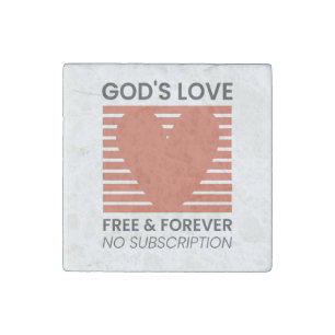 God’s Love Free Forever No Subscription Christian Stone Magnet