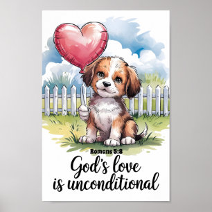 God’s Love is Unconditional Christian Nursery Art Poster