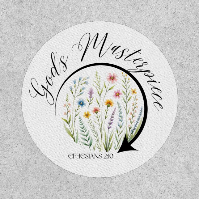 God’s Masterpiece Ephesians 2:10 Bible Verse Patch (Front)