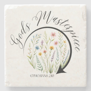 God’s Masterpiece Ephesians 2:10 Bible Verse Stone Coaster