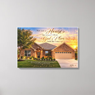 God’s Plan Feels Like Home Christian Inspirational Canvas Print
