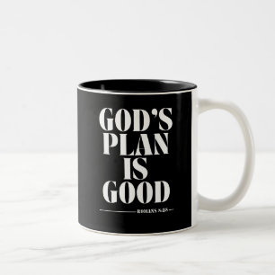 God’s Plan Is Good – Romans 8:28 Two-Tone Coffee Mug