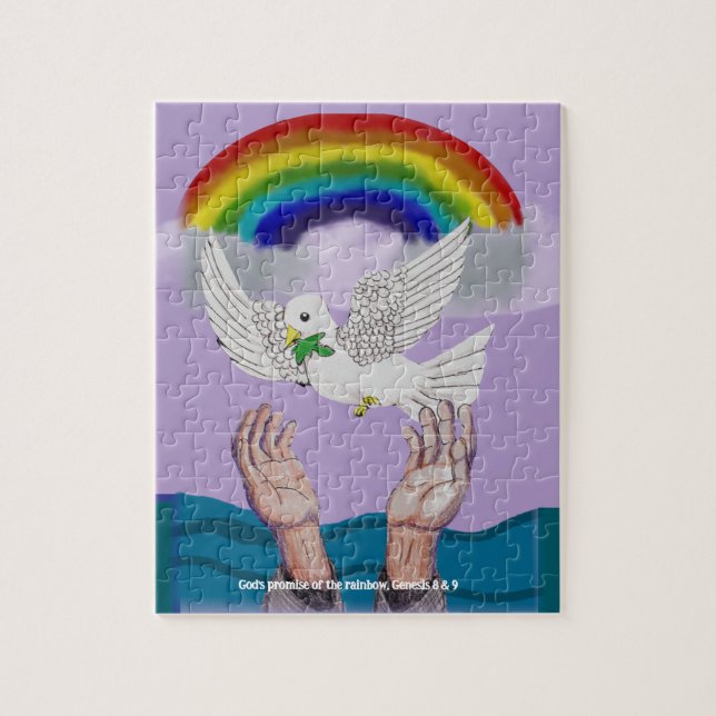 God’s Promise Rainbow and Dove Jigsaw Puzzle (Vertical)