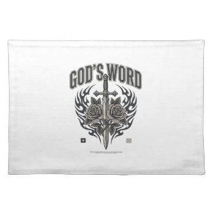 God’s Word Sword & Roses Vintage Christian Cloth Placemat