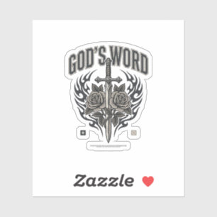 God’s Word Sword & Roses Vintage Christian Sticker