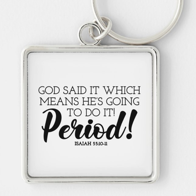 God Said Bible Verse Art Claiming God’s Promises Keychain (Front)