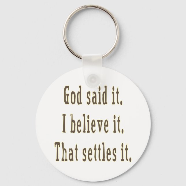 God Said It Brown Letters  Keychain (Front)