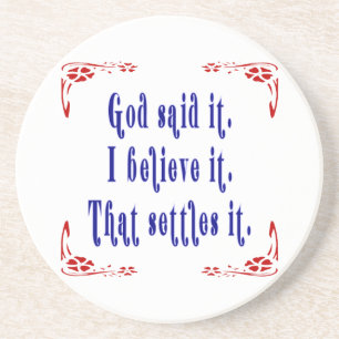 God Said It! Four Red Flowers Coaster