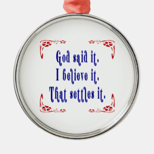 God Said It! Four Red Flowers Metal Ornament