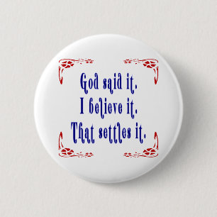 God Said It! Four Red Flowers Pinback Button