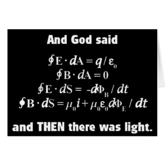 God Said Let There Be Light Religious Satire Cards (Front Horizontal)