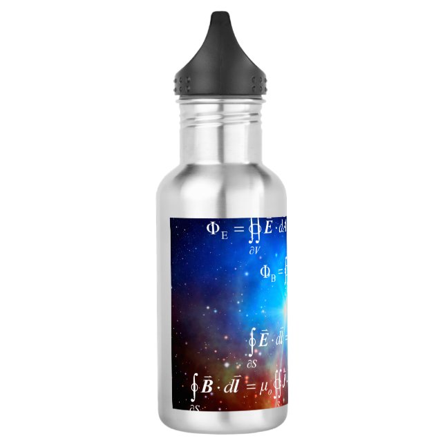 God said light - Maxwell physics equations Stainless Steel Water Bottle (Left)