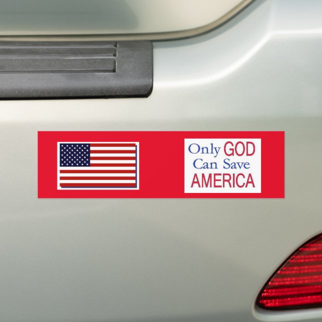 God Save America Bumper Sticker (On Car)
