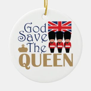 God Save Queen Ceramic Ornament