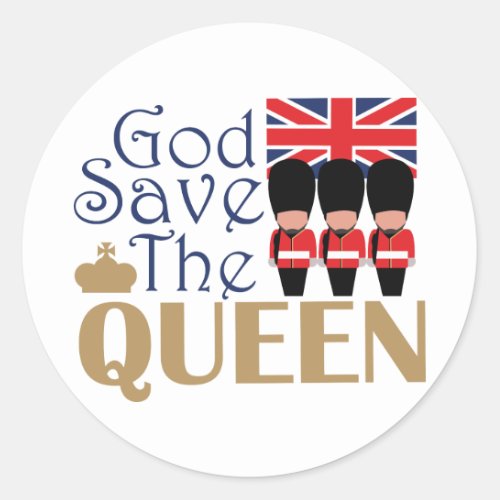 God Save Queen Classic Round Sticker