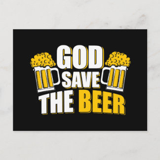 god save the beer postcard