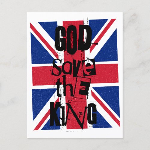 God Save The King Charles British Royal Monarch  Holiday Postcard