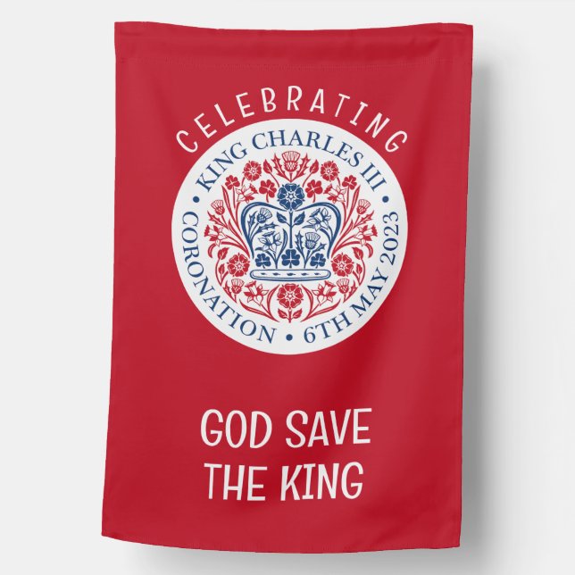 GOD SAVE THE KING Charles III Coronation House Flag (Front)