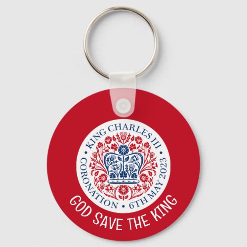 GOD SAVE THE KING Charles III Coronation Red Keychain