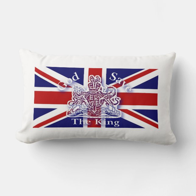 God Save the King Commemorative Tee Shirt Lumbar Pillow (Front)