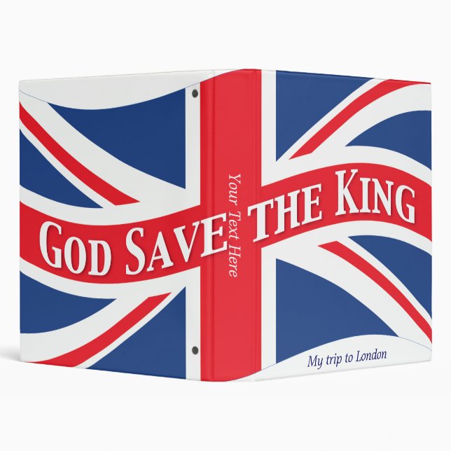 God Save the King with Union Jack 3 Ring Binder (Background)
