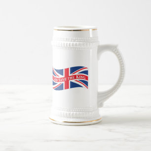 God Save the King with Union Jack Beer Stein