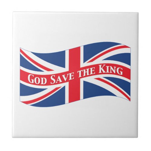 God Save the King with Union Jack Ceramic Tile