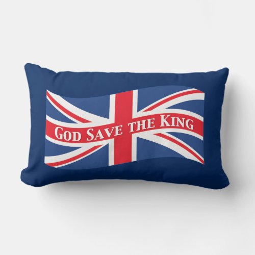 God Save the King with Union Jack Lumbar Pillow