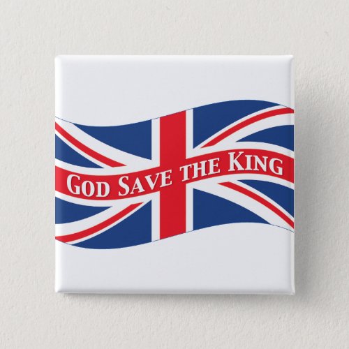 God Save the King with Union Jack Pinback Button