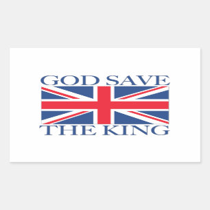 God Save the King with Union Jack Rectangular Sticker