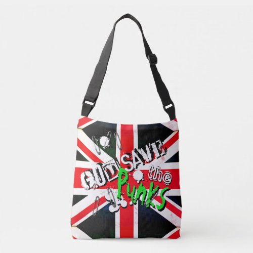 God Save the Punks Not Dead Grunge Union Jack Crossbody Bag